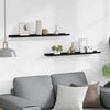 vidaXL Frame Ledge Shelf Set of 2 Black MDF 31.5 in Wall mounting