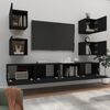 vidaXL TV Cabinet Set Set of 6 Black Engineered wood Standard