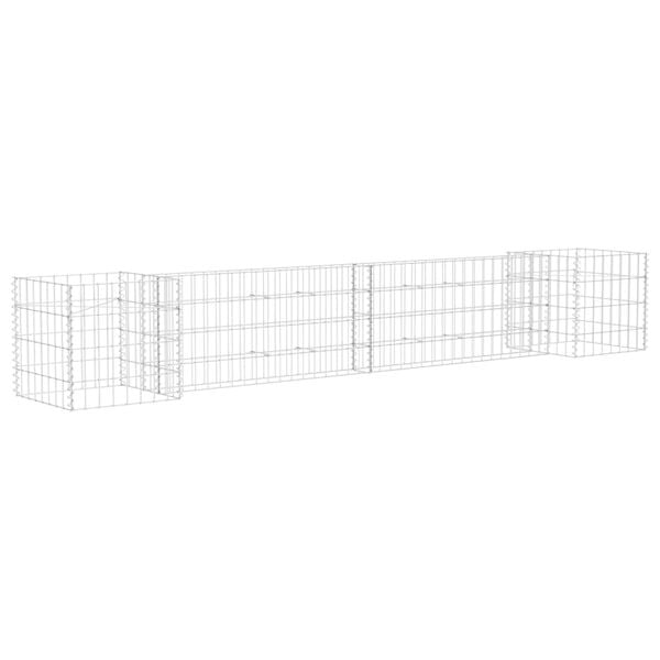 vidaXL Gabion Planter Silver Steel wire 102.4 x 15.7 x 15.7 in