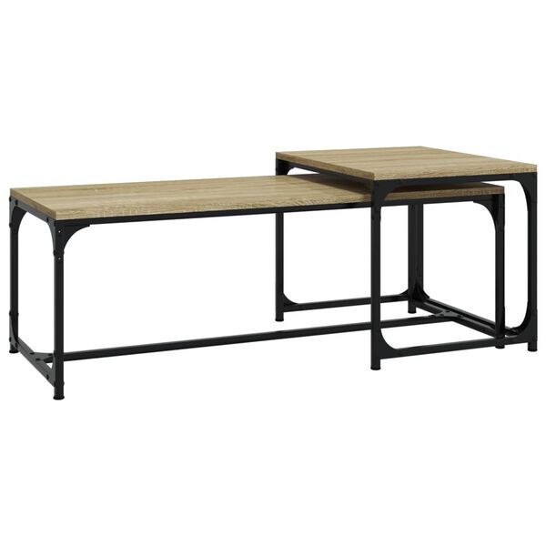 vidaXL Coffee Table Sonoma oak Engineered wood, steel Medium