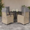 vidaXL 5 Piece Patio Dining Set with Cushions Mix Beige Poly Rattan