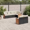 vidaXL Garden Sofa Set Black PE Rattan 7 Piece Set Adjustable Feet