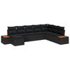 vidaXL Garden Sofa Set with Cushion 8 pcs Black Poly rattan
