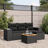 vidaXL Garden Sofa Set Black PE rattan Large Modular Garden Sofa Set