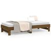 vidaXL Day Bed Honey Brown Solid Pine Wood Double Pull-Out Day Bed