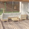 vidaXL Garden Lounge Set Cream Solid pinewood, fabric (100% polyester)