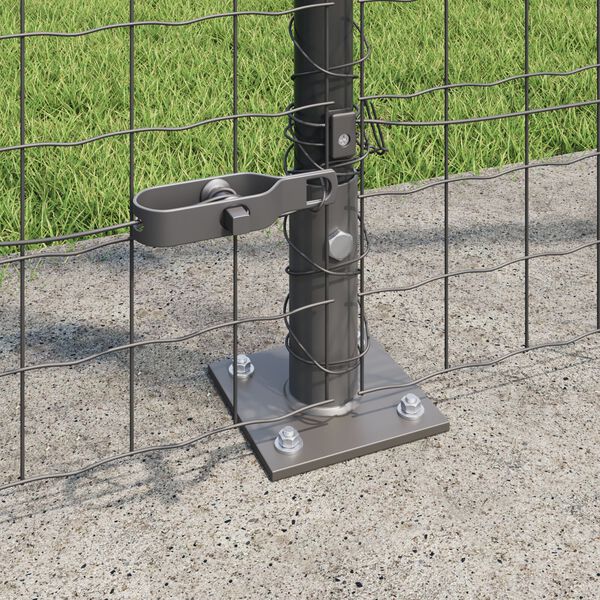 vidaXL Fence Post Other 52 pcs Grey 1.26 x 1.26 x 32.87 in Steel