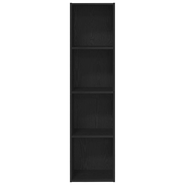 vidaXL Book Cabinet Black Oak 56.30 x 11.81 x 14.17 in Engineered Wood
