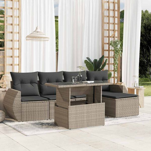 vidaXL Garden Sofa Set Light Grey, Anthracite