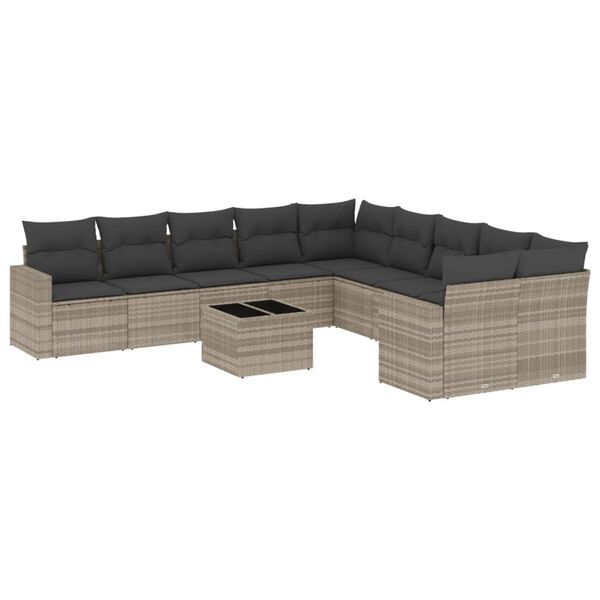 vidaXL Garden Sofa Set Light grey, Dark grey