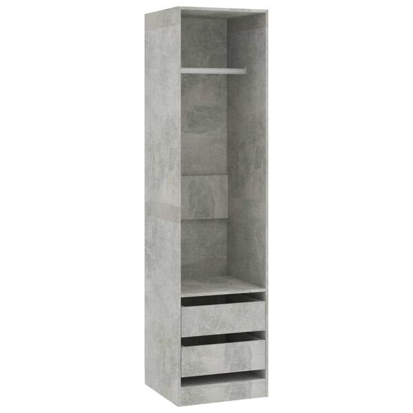 vidaXL Wardrobe Concrete gray Engineered wood Compact Wardrobe