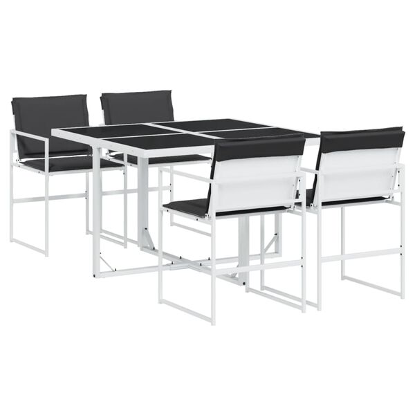 vidaXL Garden Dining Set White, Anthracite