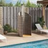 vidaXL Outdoor Shower Grey PE rattan, powder-coated steel, solid acacia wood