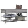 vidaXL Shoe Bench Grey Sonoma Engineered Wood, Metal Medium