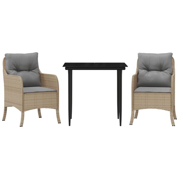 vidaXL Garden Dining Set Beige, Black, Light Grey