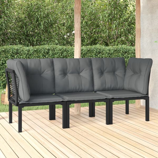 vidaXL Garden Lounge Set Black and Grey