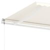 vidaXL Retractable Awning Cream Aluminum, Polyester with PU coating
