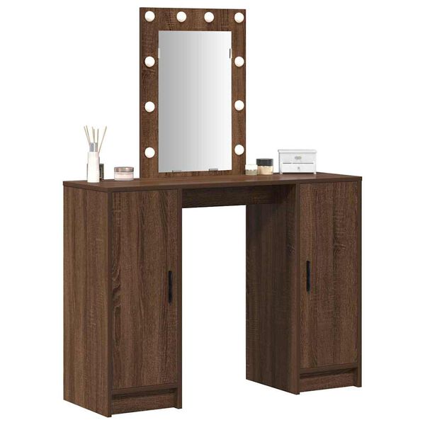 vidaXL Dressing Table Brown 40.16 x 12.99 x 53.15 in Engineered Wood