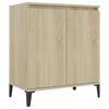 vidaXL Sideboard Sonoma Oak Engineered Wood, Metal Medium Sideboard