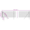 vidaXL Wire Mesh Fence Anthracite 3.6x82.0' Galvanised Steel