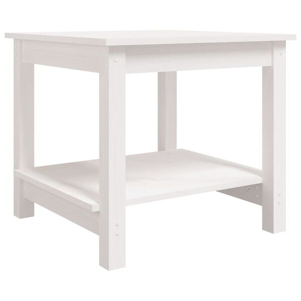 vidaXL Coffee Table White Solid Pine Wood Small Coffee Table Square