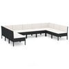 vidaXL Garden Lounge Set Black, Cream white