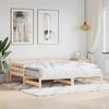 vidaXL Daybed With Trundle Natural Wood Solid Pine Wood Large