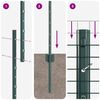 vidaXL Fence with Post Green 3.28 x 82.02 ft Steel
