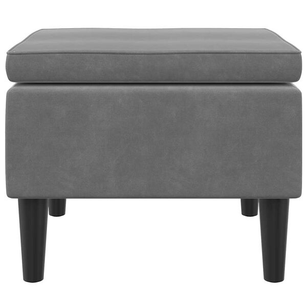 vidaXL Stool Dark Grey Velvet (100% polyester), Rubberwood, Foam Compact