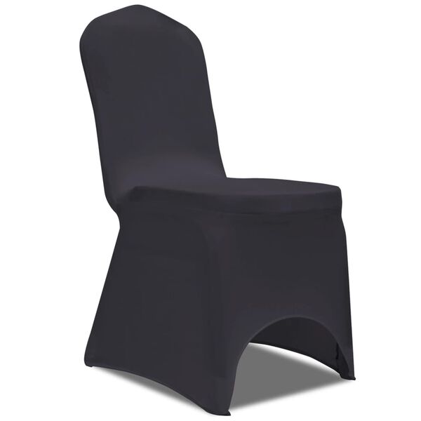 vidaXL Chair Cover Set of 4 Anthracite Polyester, 10% Elastane Universal