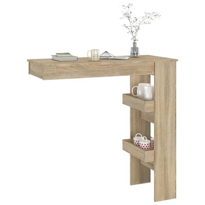 vidaXL Wall Bar Table Sonoma Oak 40.2"x17.7"x40.7" Engineered Wood
