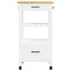 vidaXL Kitchen Trolley MONZA 18.9"x15.7"x34.8" Solid Wood Pine