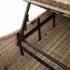 vidaXL Folding Sun Lounger with Cushion and Storage Beige Poly Rattan