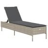 vidaXL Sun Lounger Light Grey Poly Rattan, Powder-Coated Steel