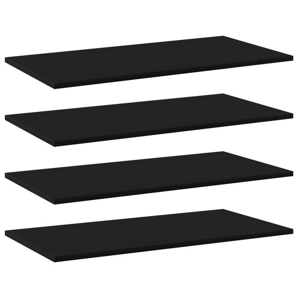 vidaXL Shelf Set of 4 Black Engineered wood Simplistic Shelf