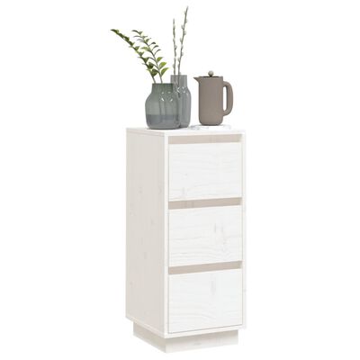 vidaXL Sideboard White 12.6"x13.4"x29.5" Solid Wood Pine