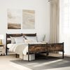 vidaXL Bed Frame Smoked Oak Steel, Engineered Wood Full Bed Frame