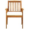 vidaXL Garden Dining Set Cream white cushions, Natural acacia wood