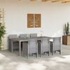 vidaXL Garden Dining Set 7 pcs Light Grey Polt rattan