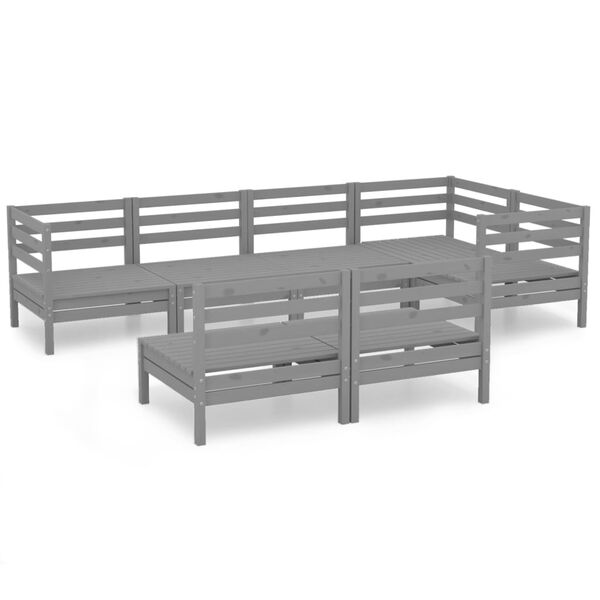 vidaXL Garden Lounge Set Grey Solid pinewood Large Modular