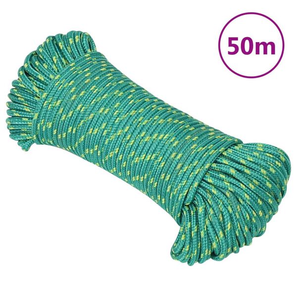 vidaXL Boat Rope Green 0.16 " 164.0 ' Polypropylene
