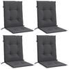 vidaXL Lowback Chair Cushion Set of 4 Melange Anthracite 100% Polyester