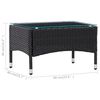 vidaXL Outdoor Table Black Poly Rattan 23.6x15.7x14.2 in Tough