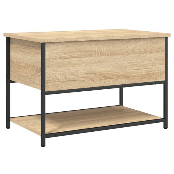 vidaXL Storage Bench Sonoma Oak Engineered Wood, Metal Medium