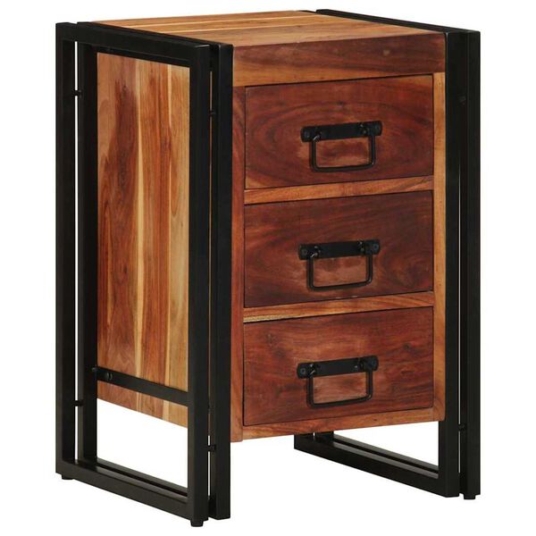 vidaXL Bedside Cabinet 15.75 x 15.75 x 23.23 in Solid Acacia Wood