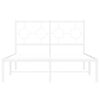 vidaXL Bed Frame White Powder-Coated Steel Double Bed Frame