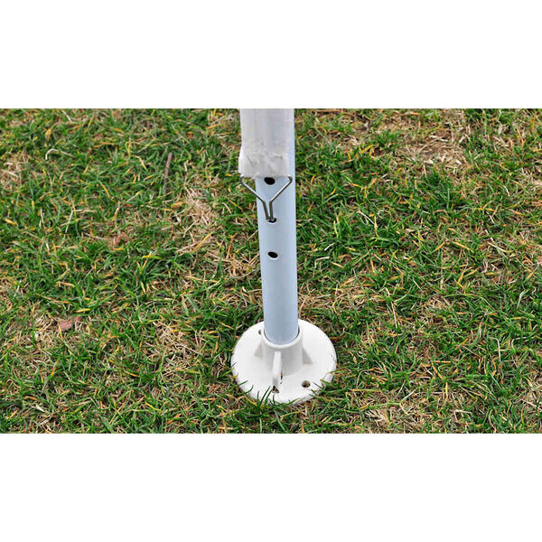 vidaXL Gazebo White Polyethylene, Steel 10 x 10 ft Lightweight Gazebo