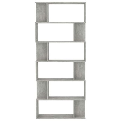 vidaXL Book Cabinet/Room Divider Concrete Gray 31.5"x9.4"x75.6" Chipboard
