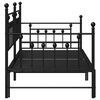vidaXL Daybed Frame with Headboard Black Twin Steel