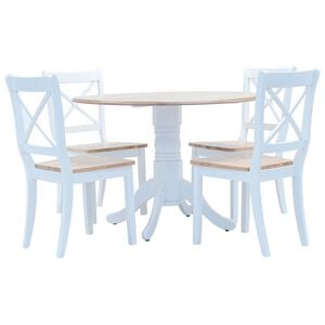 vidaXL Dining Set White and brown